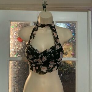 Floral Halter Neck Bralette